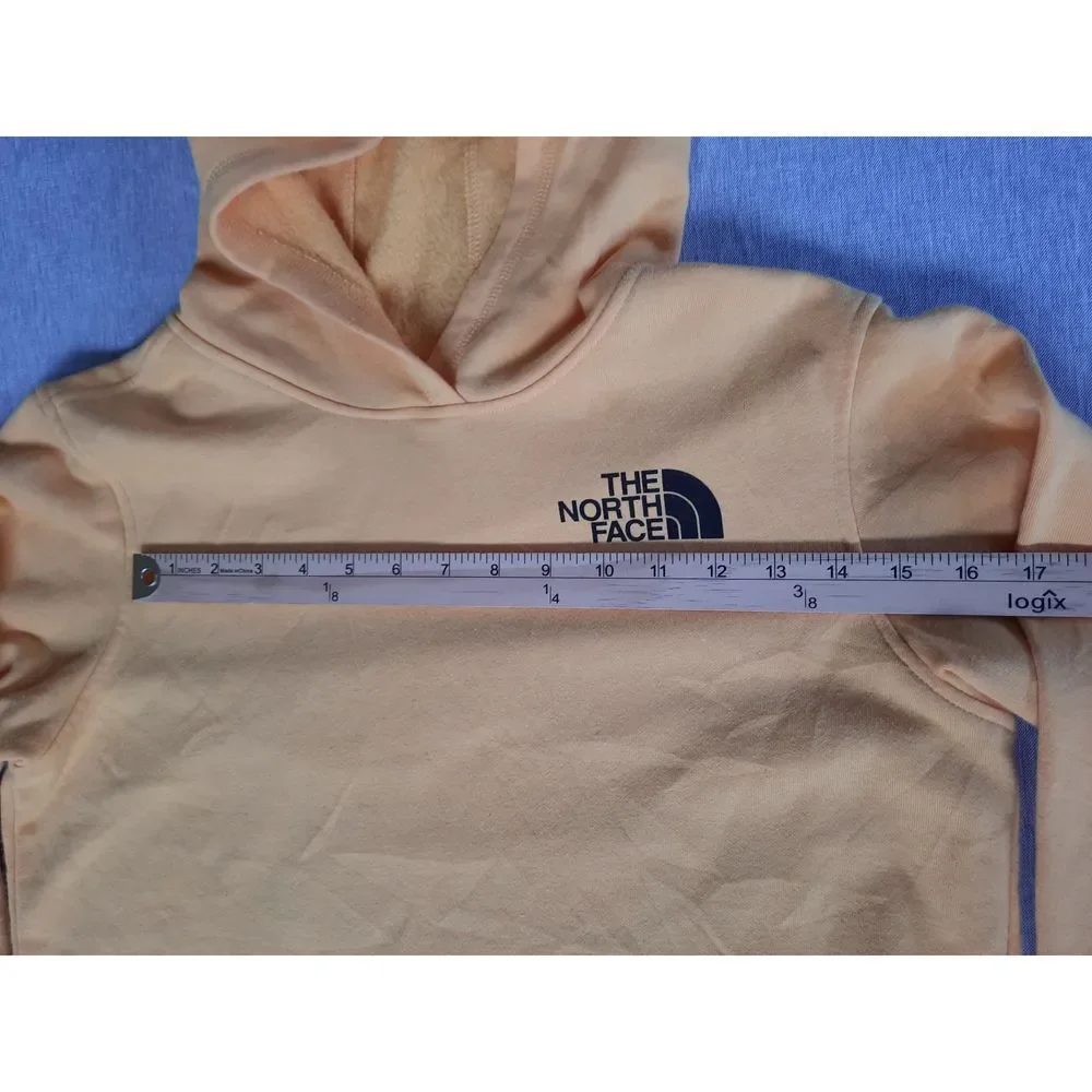 The North Face Men Youth XL Regular Fleece Hoodie Pullover Sweater Yellow Cotton